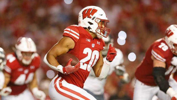 Wisconsin running back Isaac Guerendo.